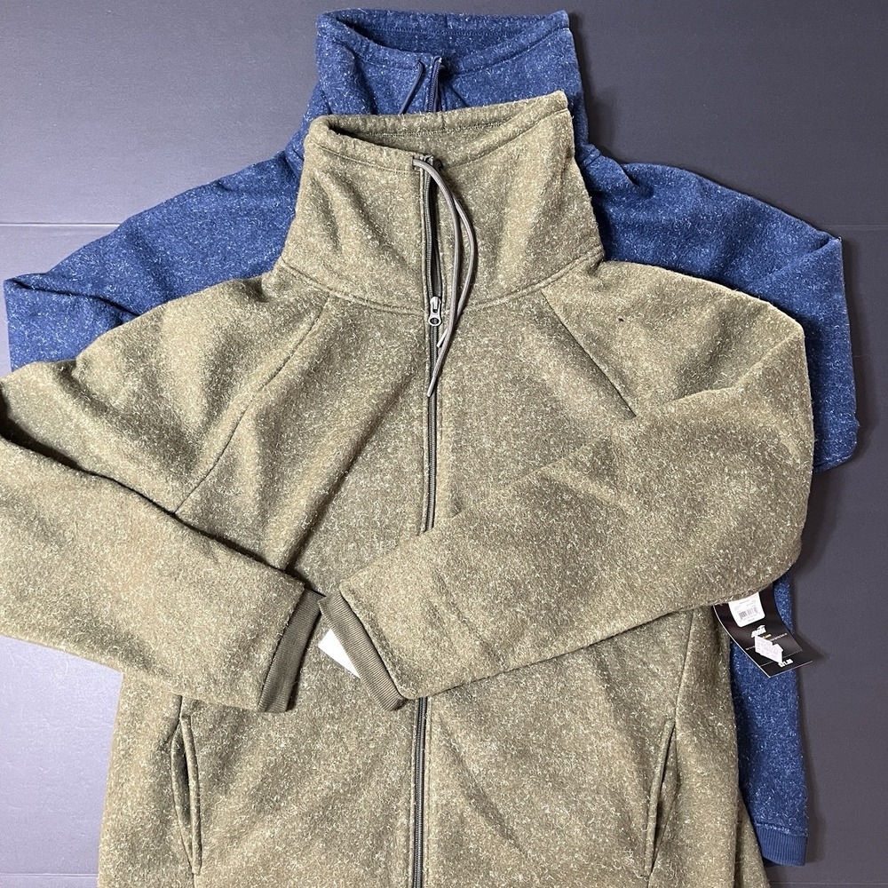 Avia Womens Green Blue Full Zip Polar Fleece Jacket High Neck Size XL 16-18 Set